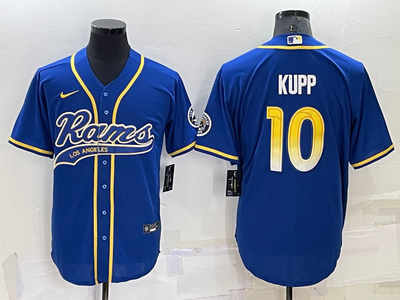Men's Royal Los Angeles Rams #10 Cooper Kupp Cool Base Stitched Baseball Jersey